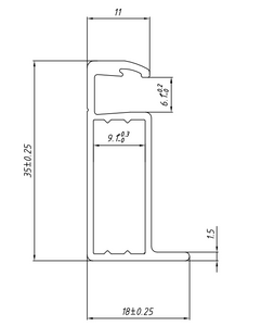 Aluminium Solar Frame 35x18mm