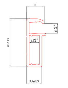 Aluminium Solar Frame 30x9.5mm