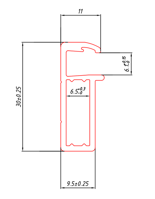 Aluminium Solar Frame 30x9.5mm