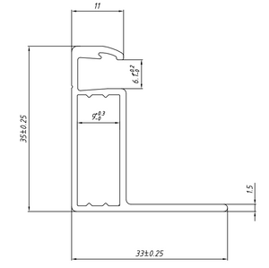 Aluminium Solar Frame 35x33mm