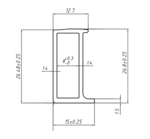 Cadre solaire en aluminium 26,48x15mm